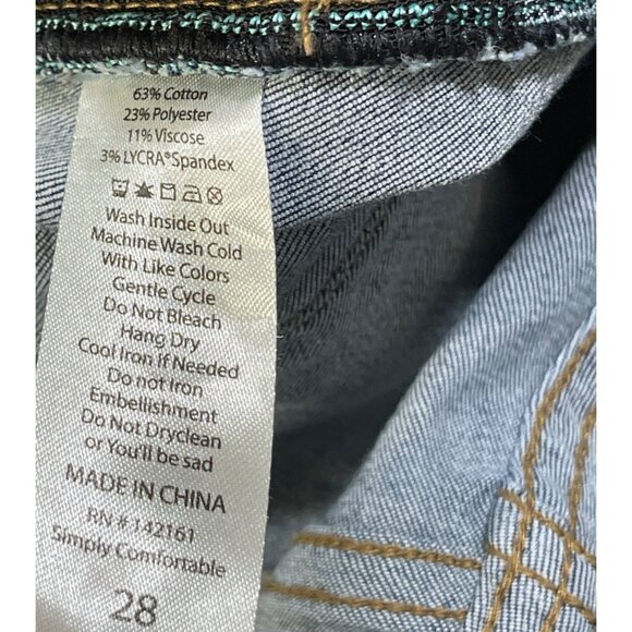 LulaRoe Skinny Jeans Medium Wash Fading Size 28 Stretch - Picture 4 of 5